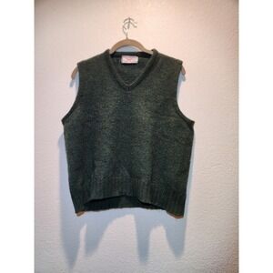 Vintage Royal Clan McGregor Wool Sweater Vest Green V-Neck Mens Size M